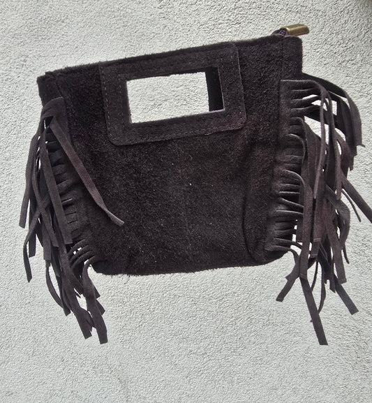 MINI BORSA FRANGE SCAMOSCIATA