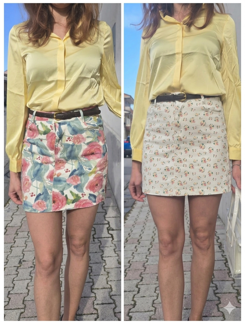GONNE IN DENIM MILLEFIORI 2 varianti colori