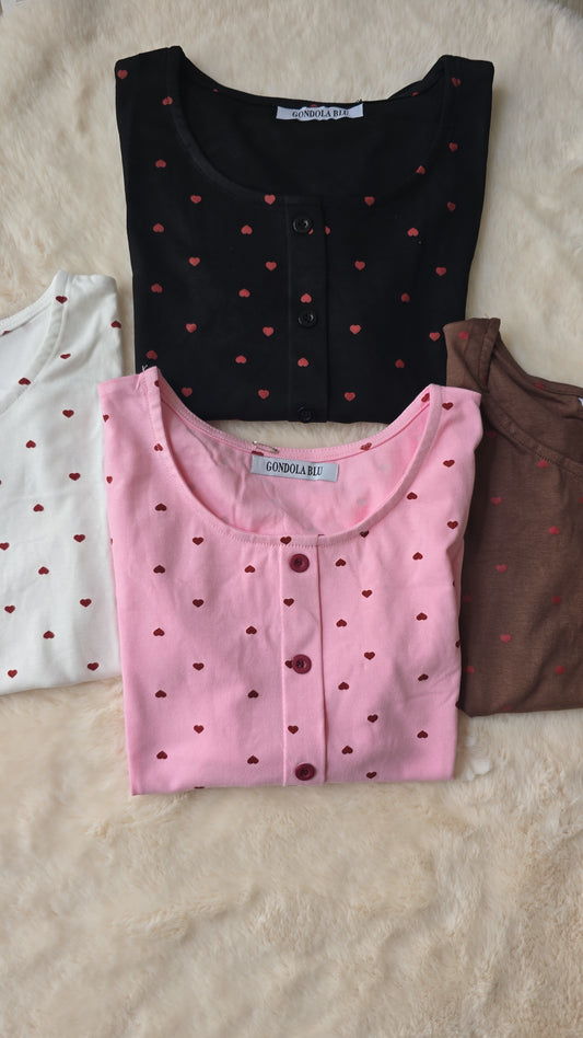 MAGLIA CUORICINI CON BOTTONI