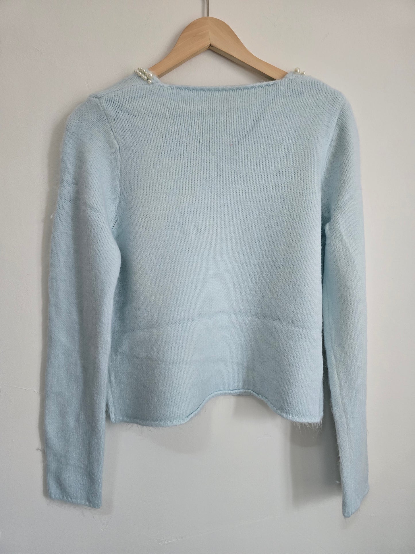 MAGLIONE FIOCCO PERLE