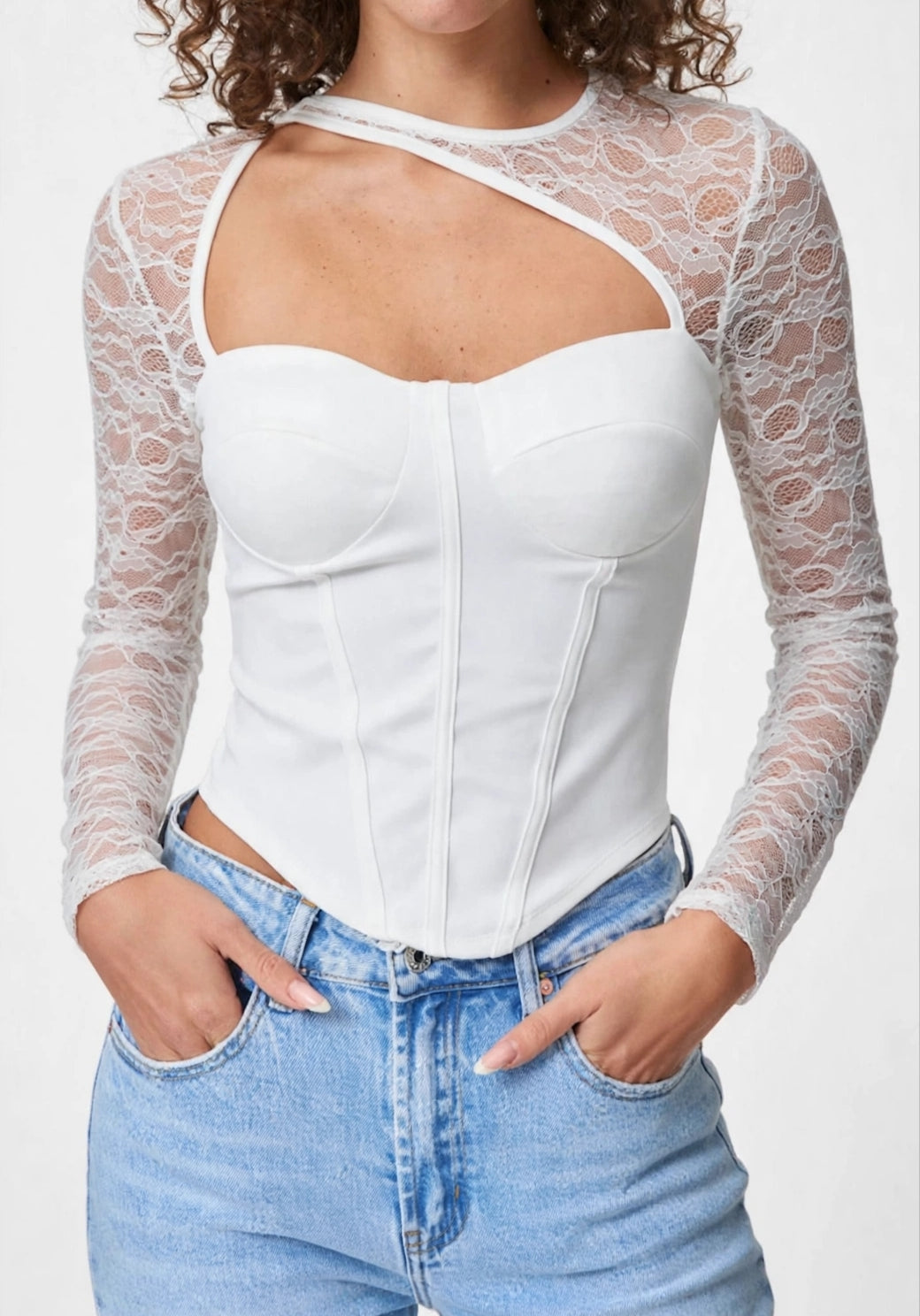 TOP CORSETTO PIZZO