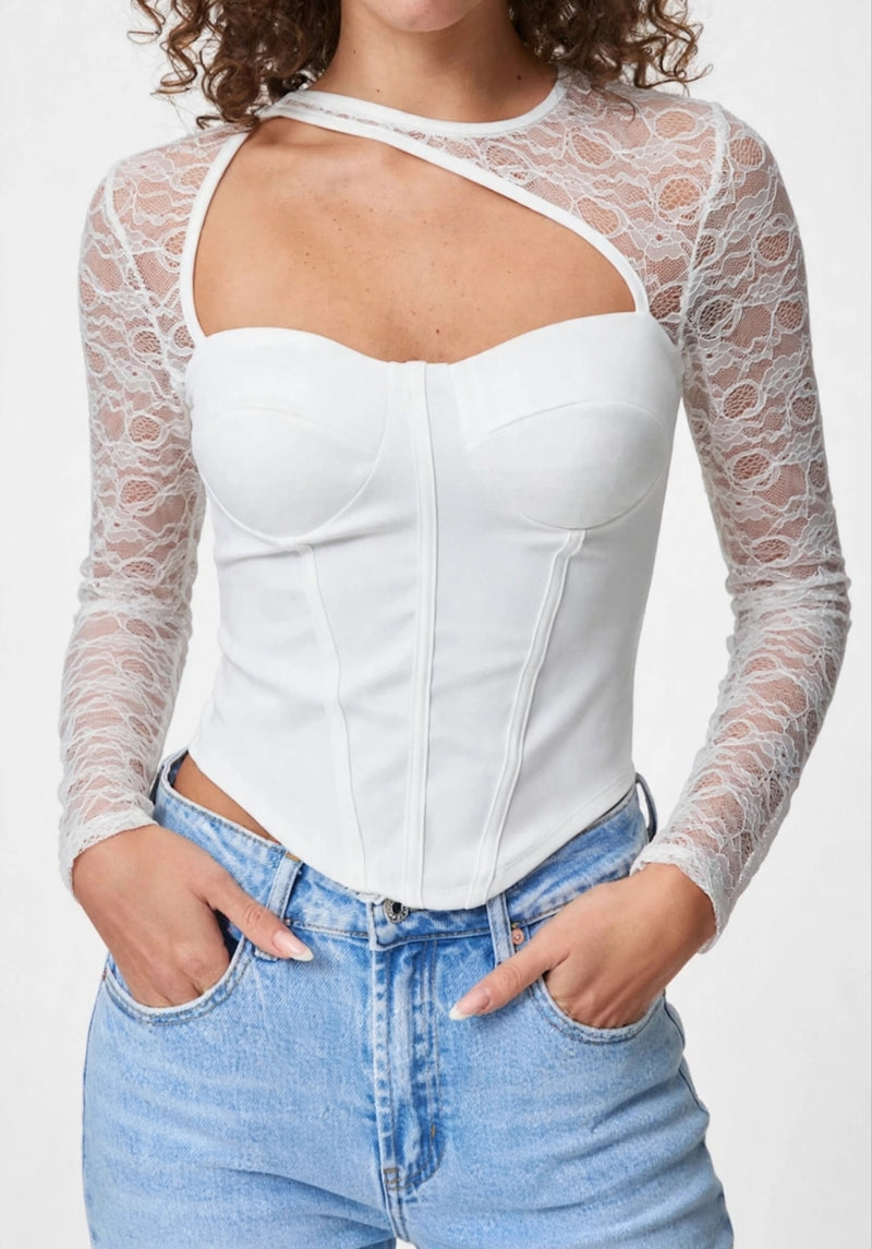 TOP CORSETTO PIZZO