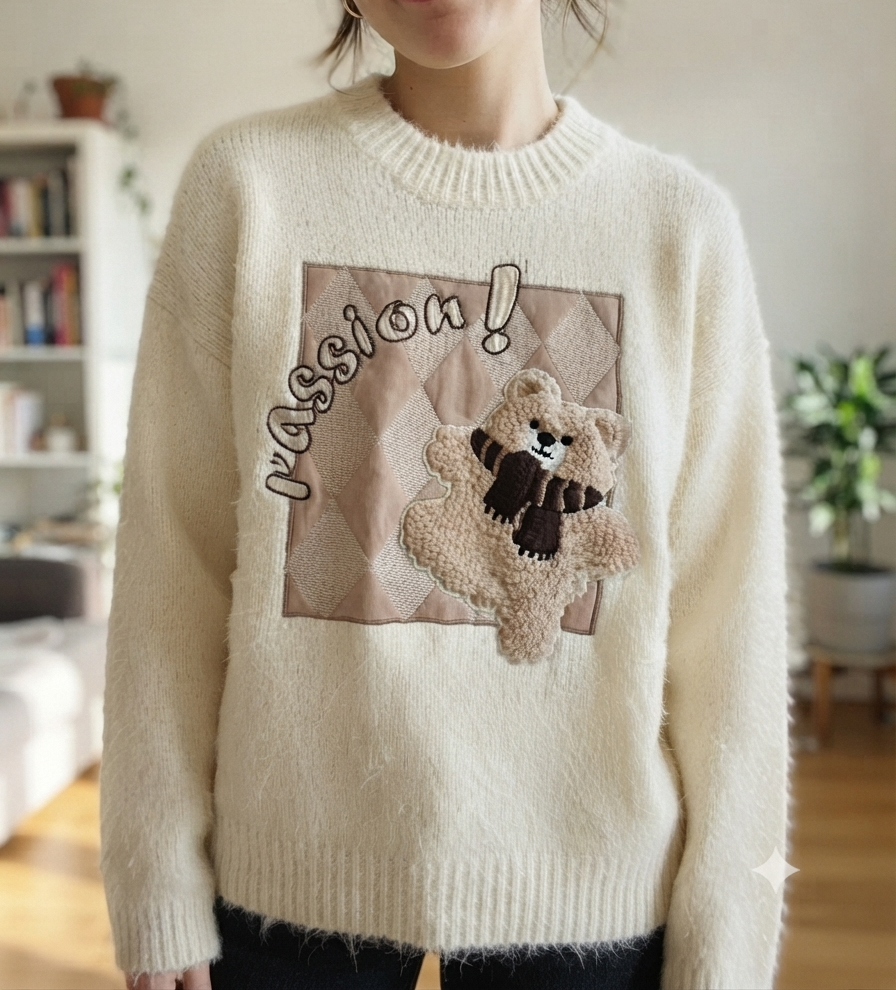 MAGLIONE TEDDY CON FIOCCHI