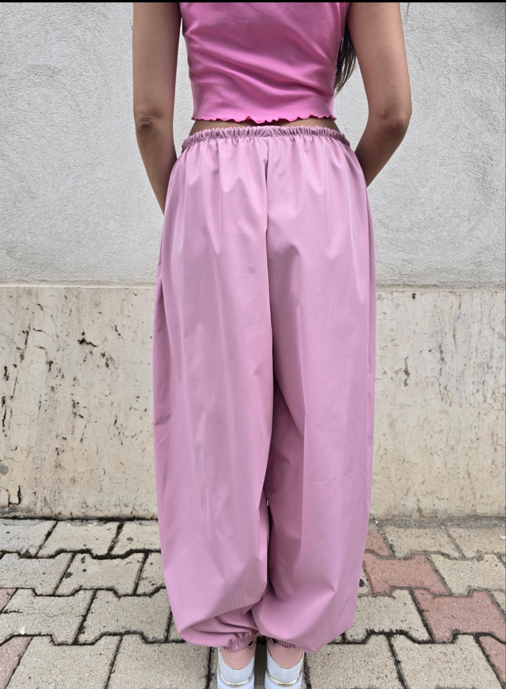 PANTALONI ROSA VERDE BEIGE