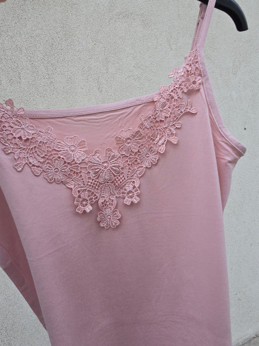 CANOTTA IN PIZZO SPALLINE SOTTILI