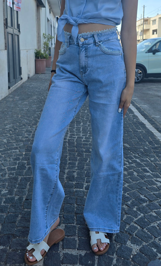 JEANS MERLETTO LAVAGGIO CHIARO