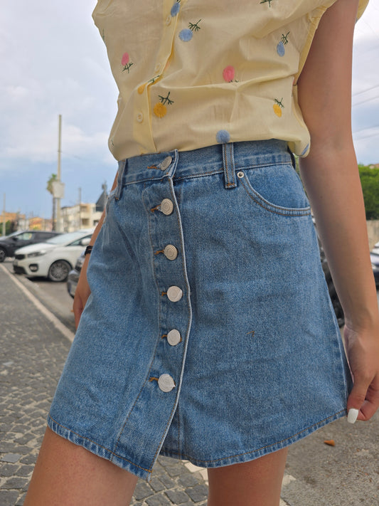 GONNA IN DENIM CON BOTTONI