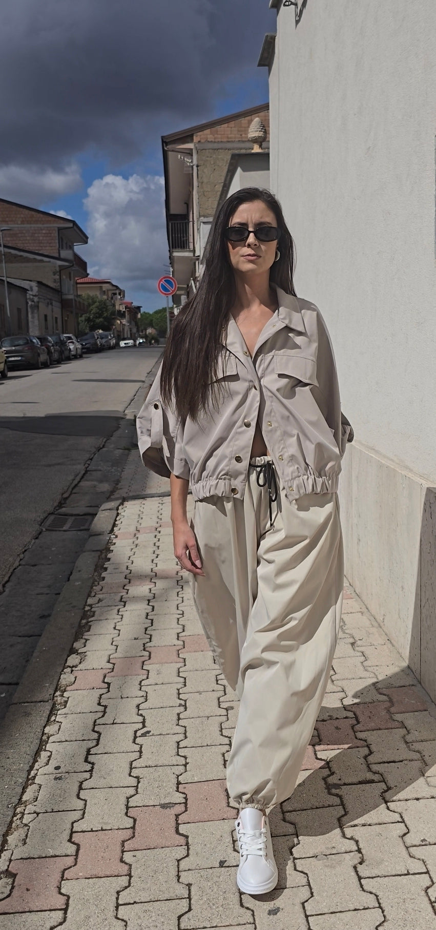 PANTALONI ROSA VERDE BEIGE