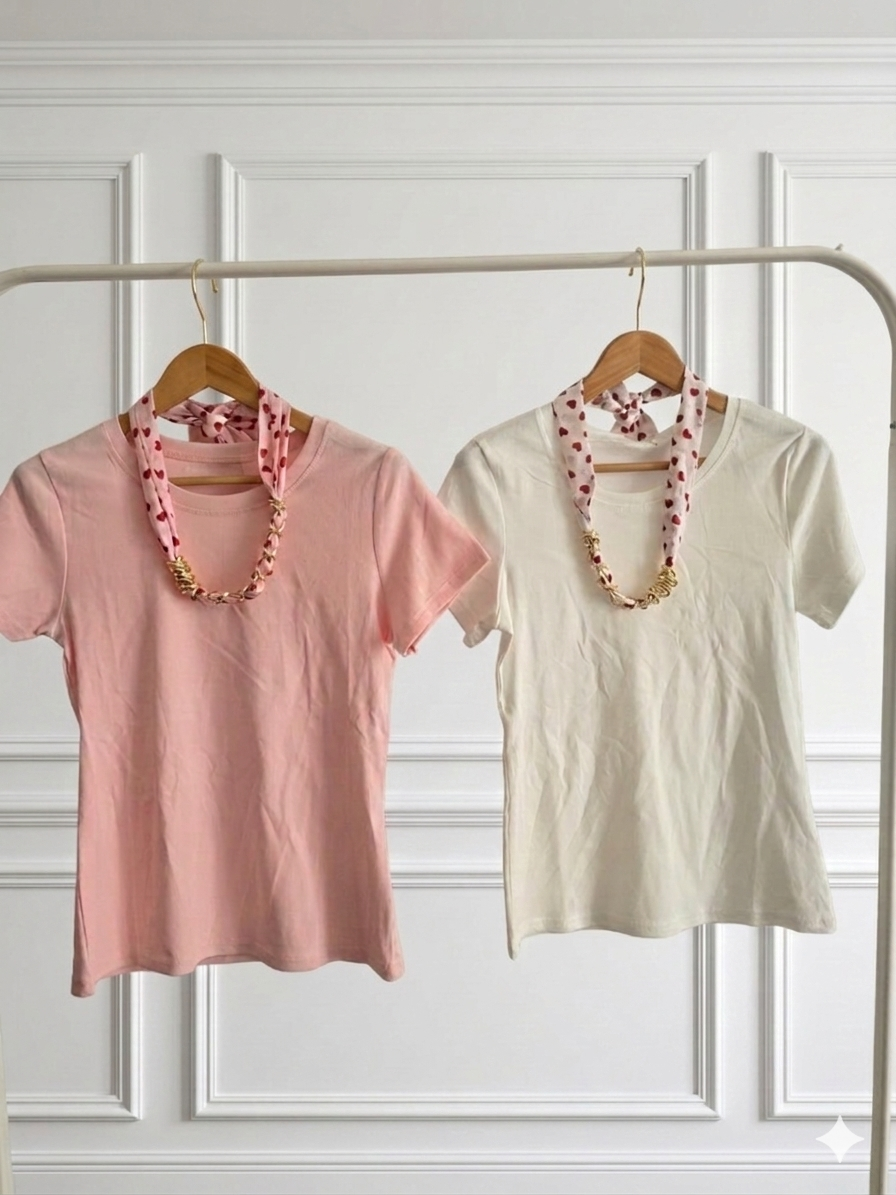 T-SHIRT FOULARD CUORICINI