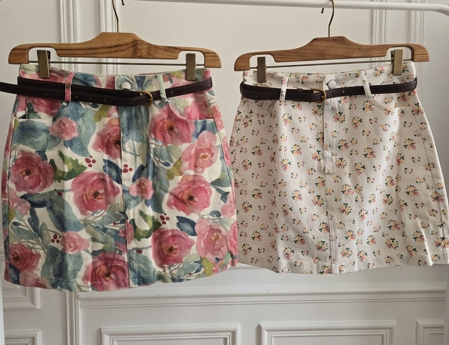 GONNE IN DENIM MILLEFIORI 2 varianti colori