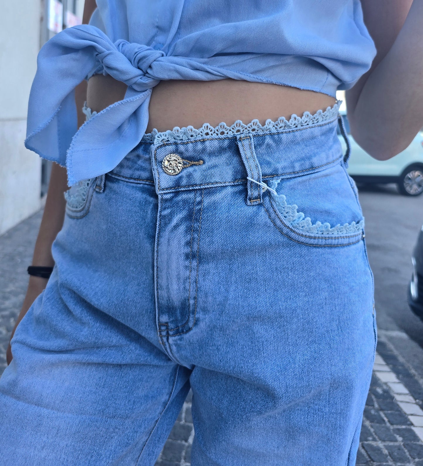 JEANS MERLETTO LAVAGGIO CHIARO