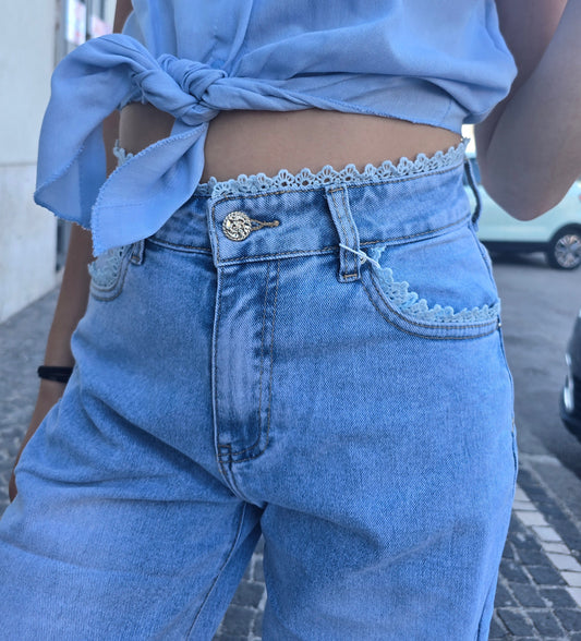 JEANS MERLETTO LAVAGGIO CHIARO