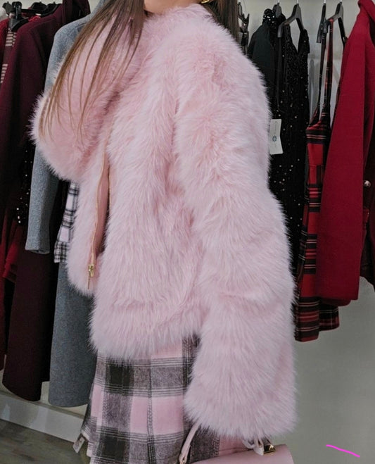 ECO FUR PINK & WHITE