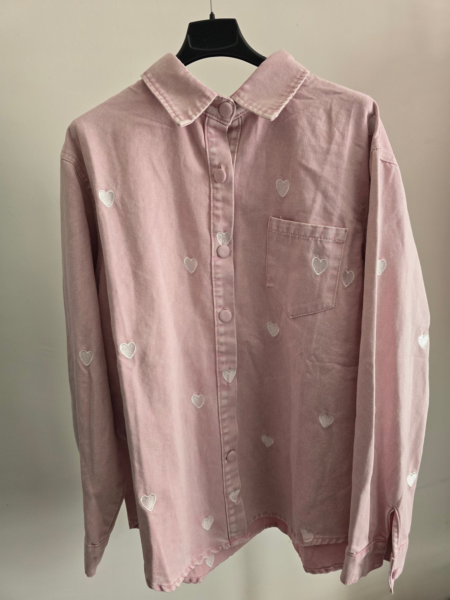 CAMICIA IN JEANS CUORICINI (2 colori)