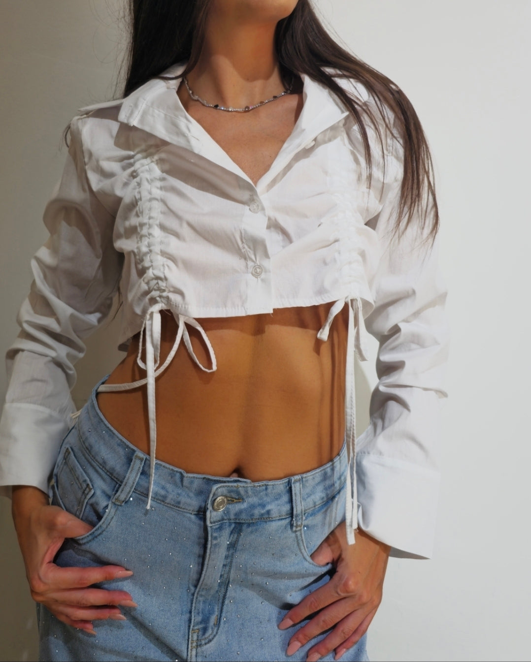 CAMICETTA CROP LACCETTI