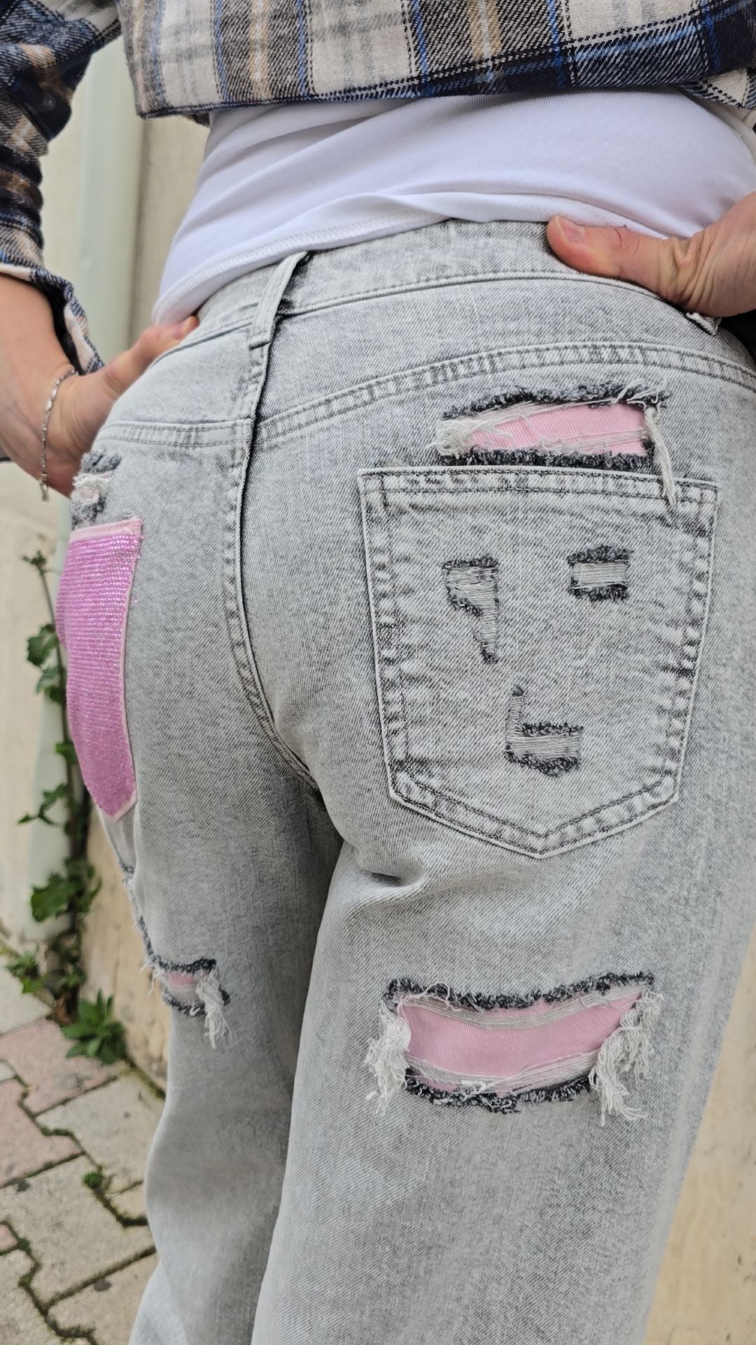 JEANS 2 VARIANTI  PINK TASCA GLITTER