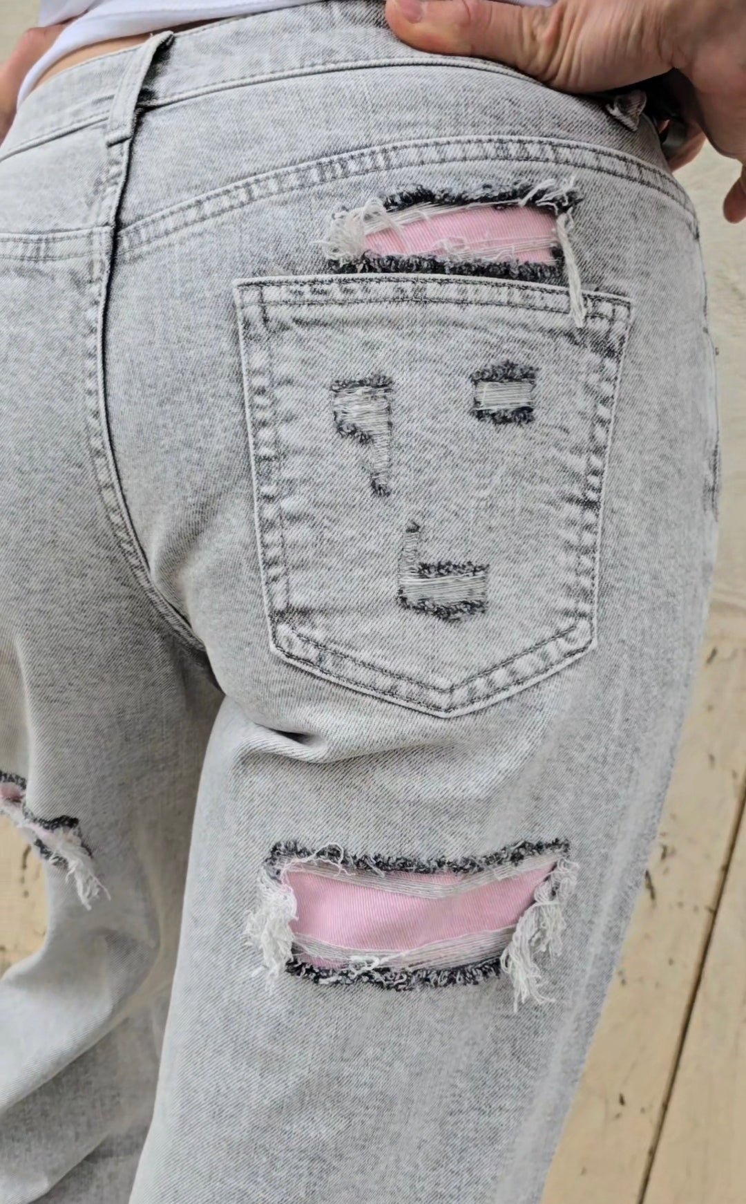 JEANS 2 VARIANTI  PINK TASCA GLITTER