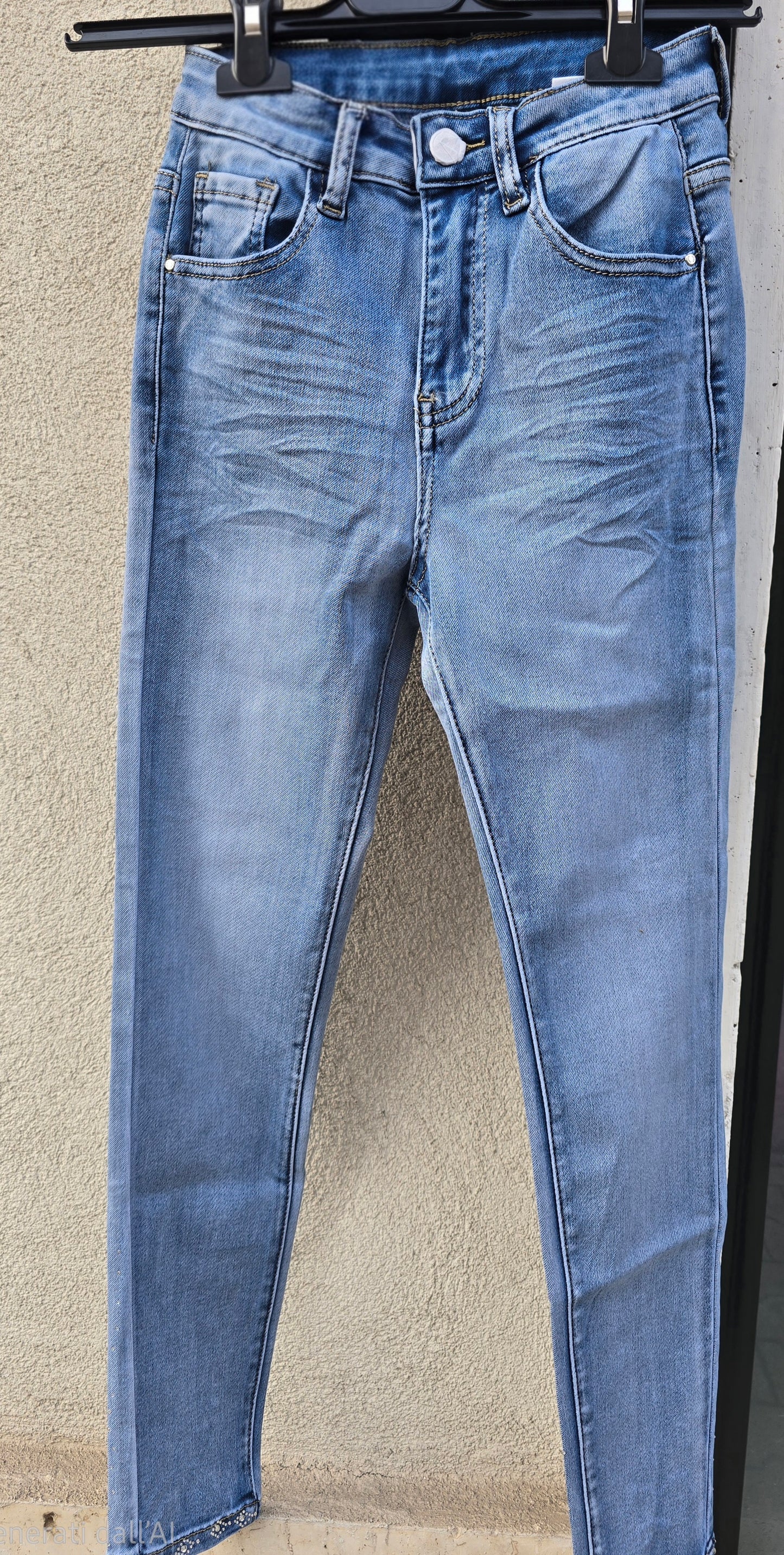 JEANS CON FIOCCO STRASS SKINNY PUSH-UP