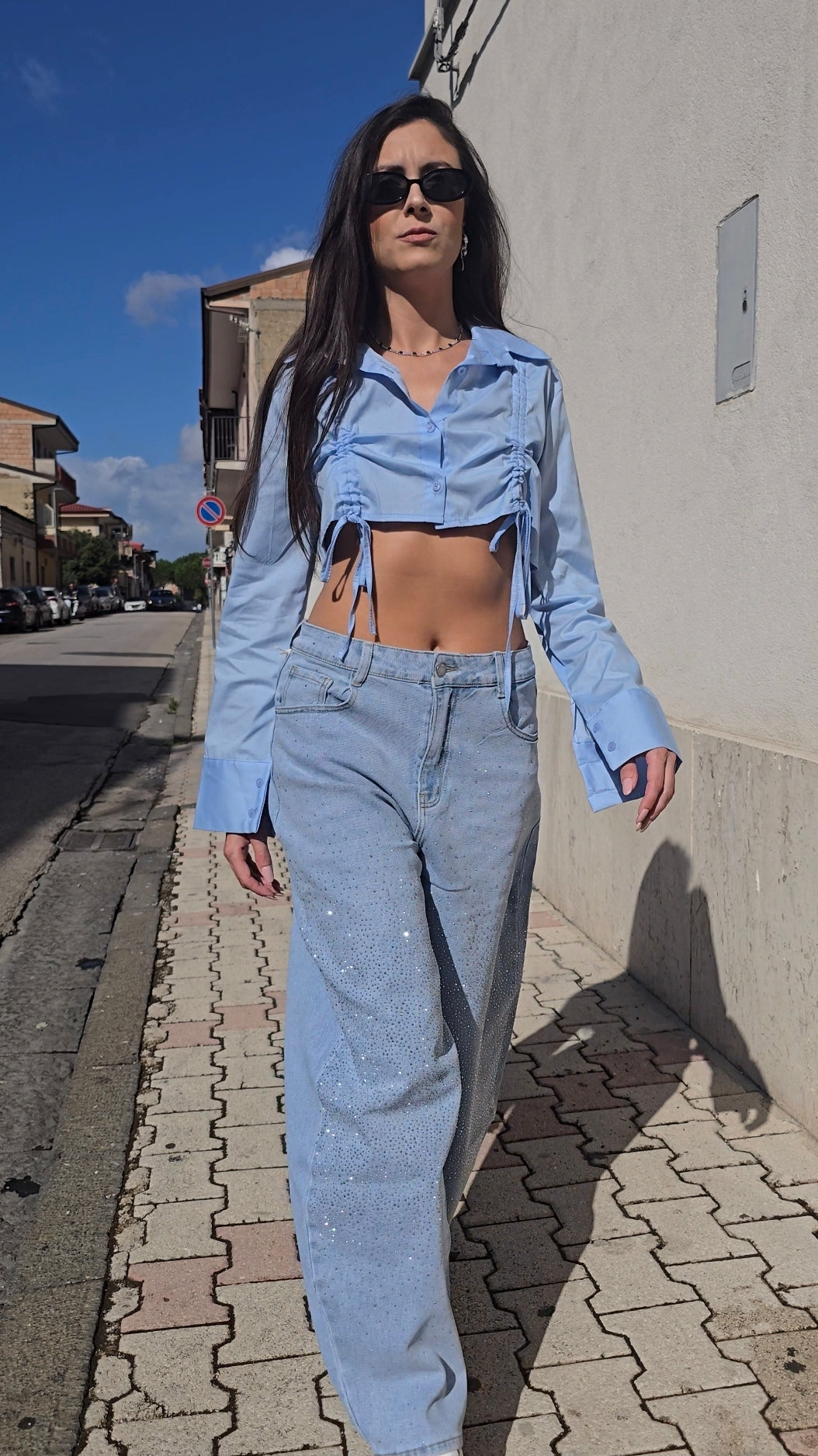 CAMICETTA CROP LACCETTI