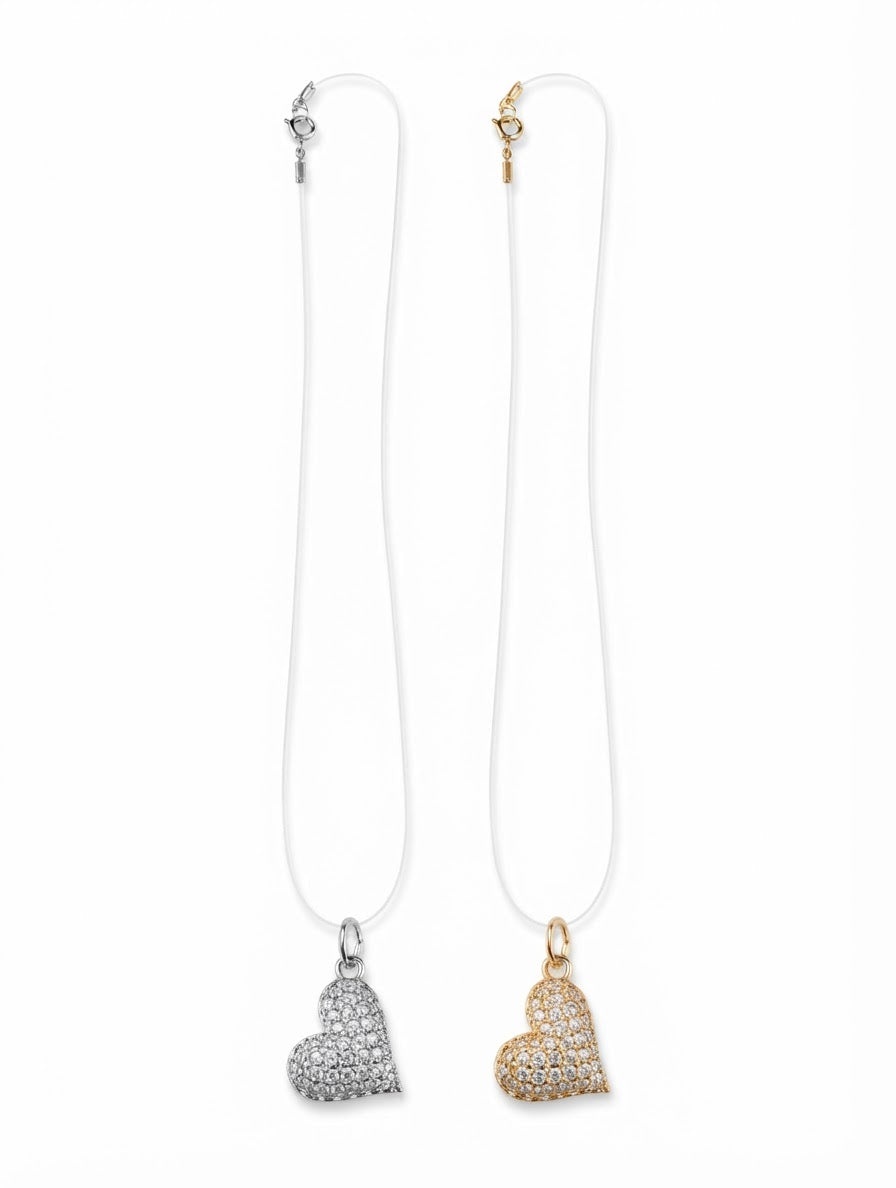 COLLANA TRASPARENTE CUORE STRASS