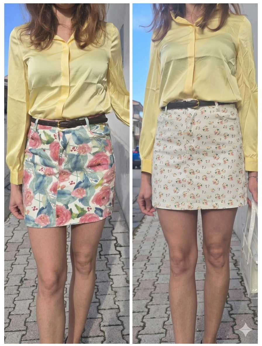 GONNE IN DENIM MILLEFIORI 2 varianti colori