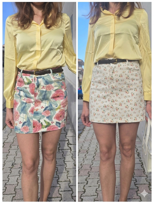 GONNE IN DENIM MILLEFIORI 2 varianti colori