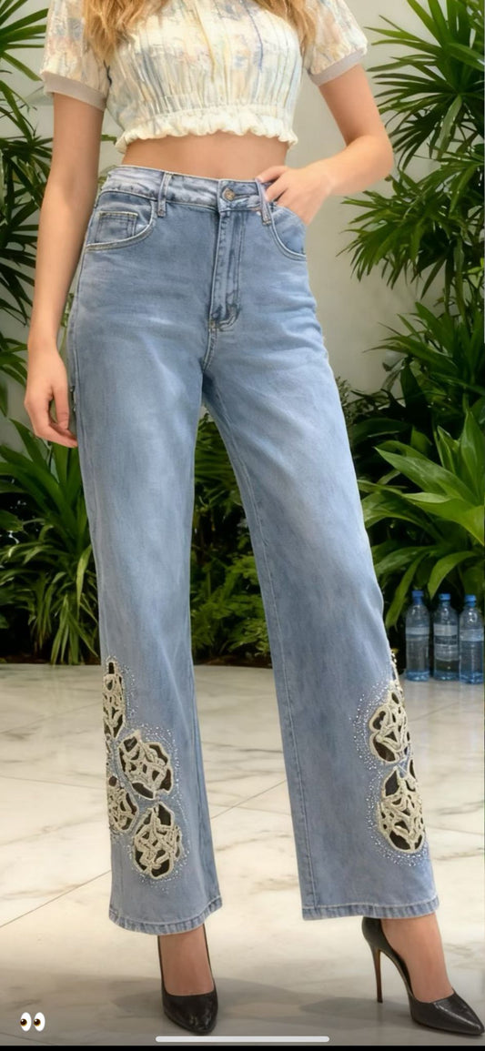 JEANS RITAGLIO FLOREALE