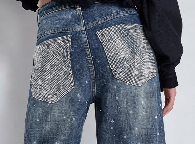JEANS DOUBLE STRASS