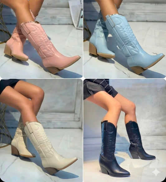 STIVALI CAMPEROS 4 COLORI CELESTE-BEIGE-ROSA-NERO