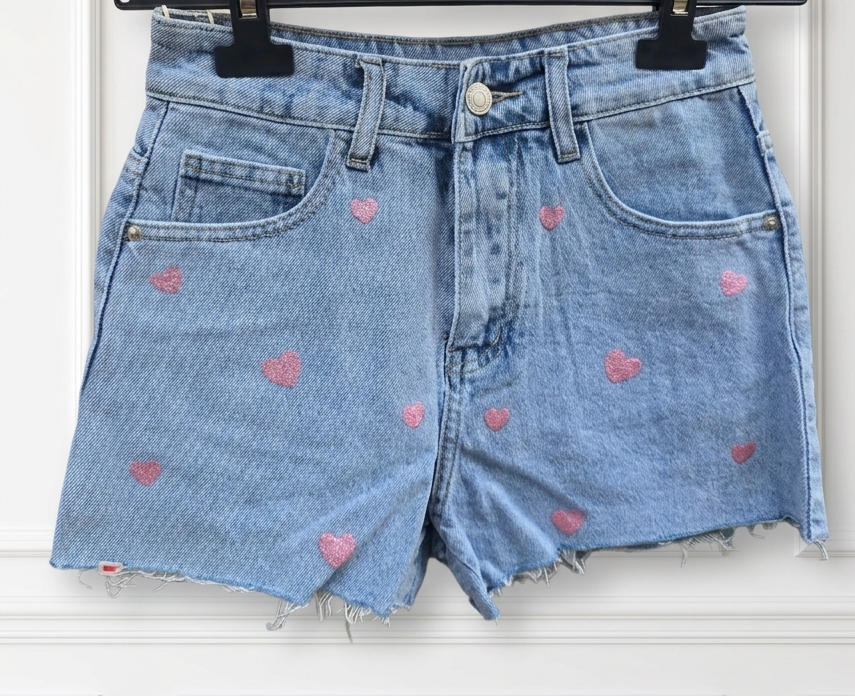 SHORTS CUORI IN DENIM