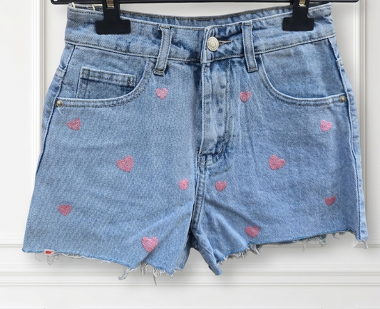 SHORTS CUORI IN DENIM