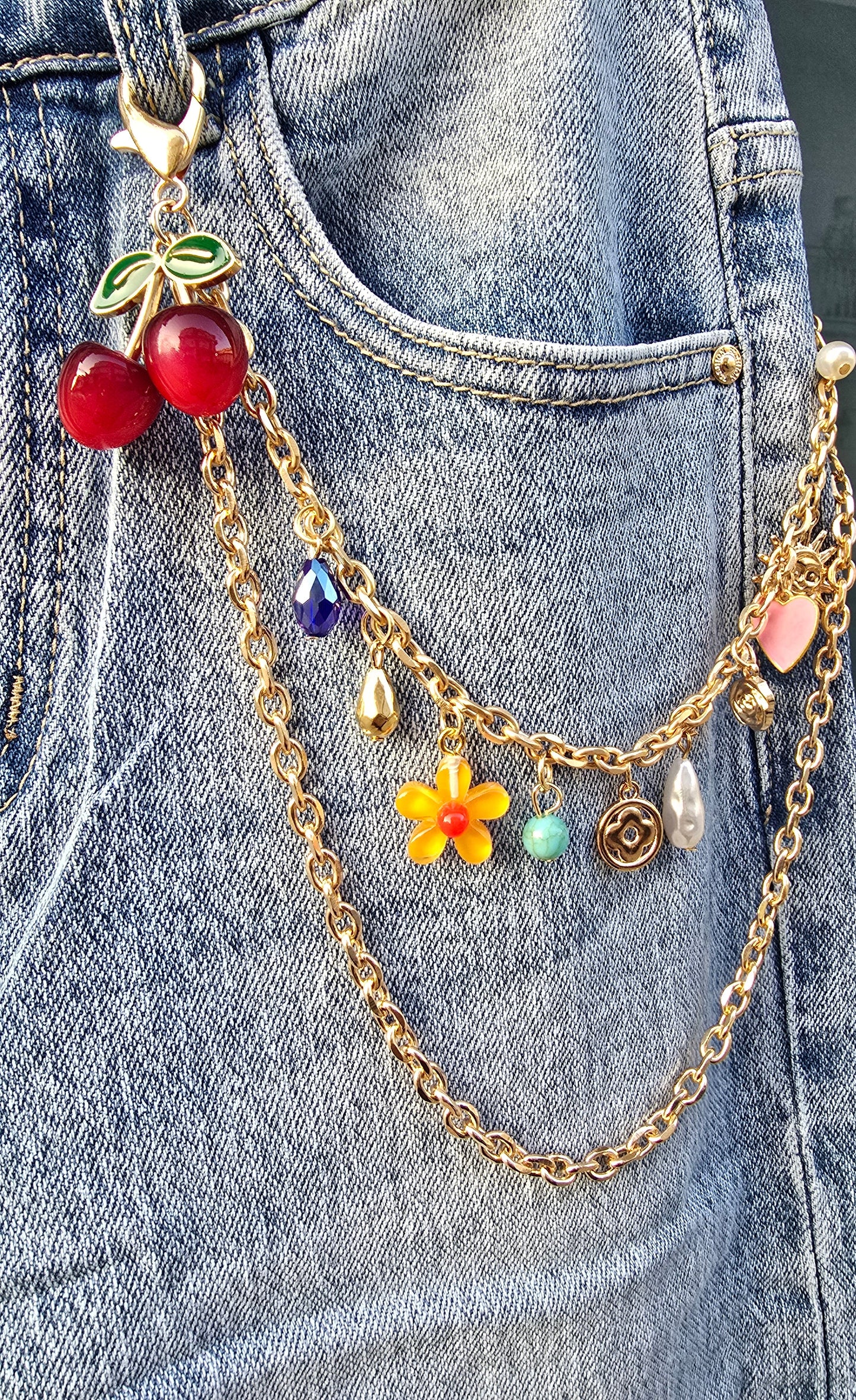 JEANS CIONDOLI CILIEGIA FIORE CUORE