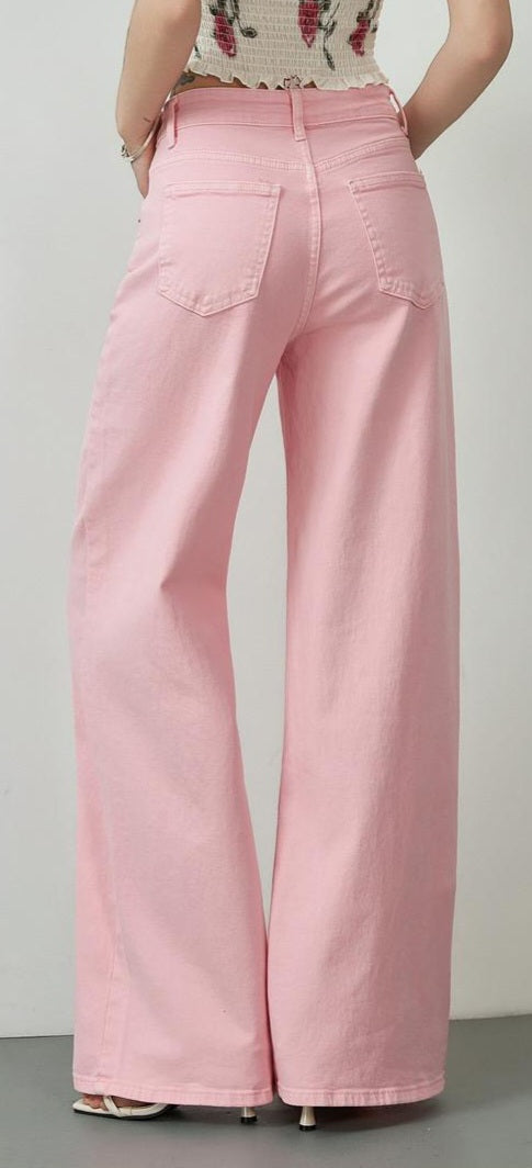 JEANS ROSA PINK CHIUSURA ASIMMETRICA