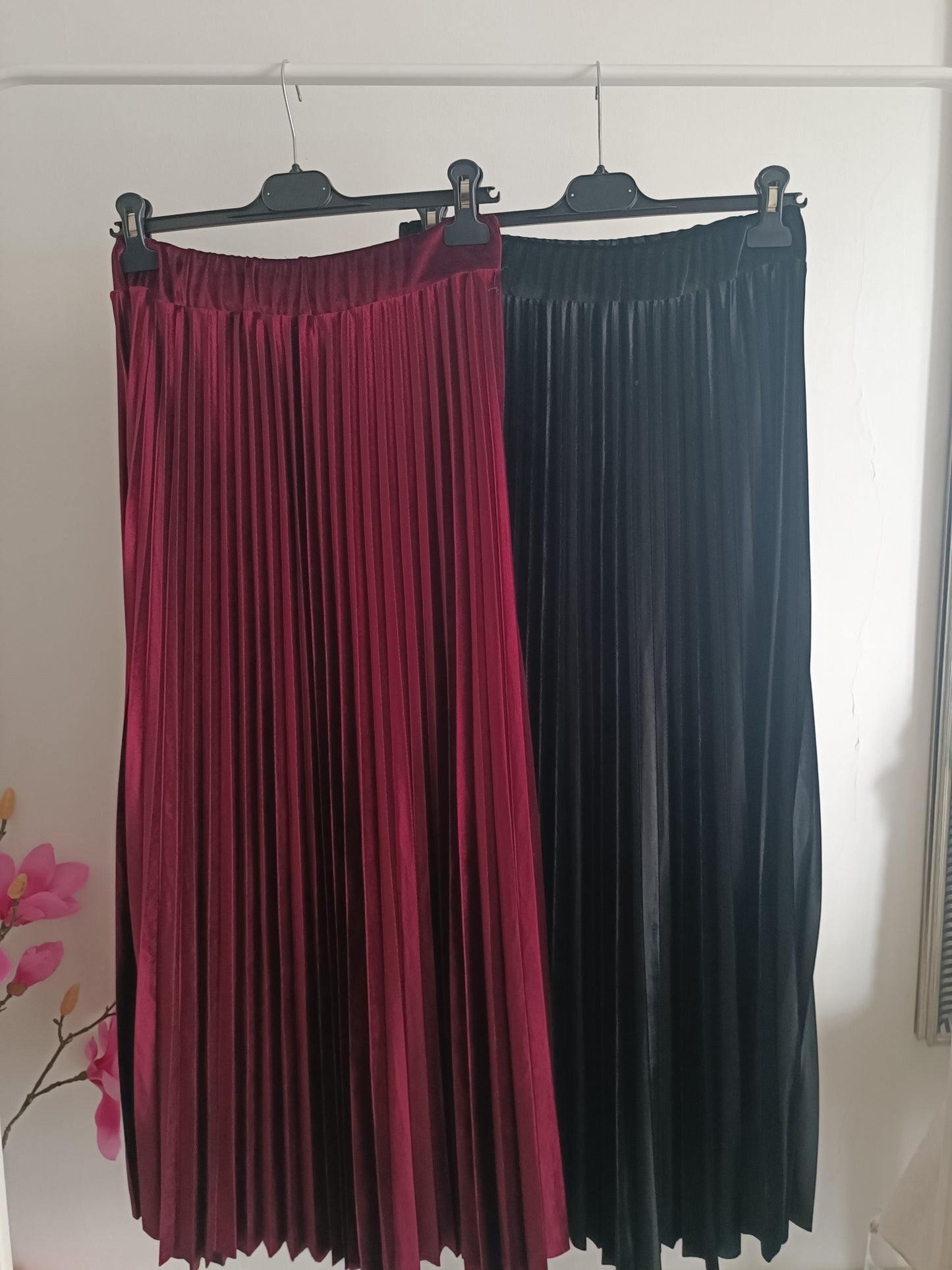 GONNA LUNGA VELLUTO PLISSETTATA