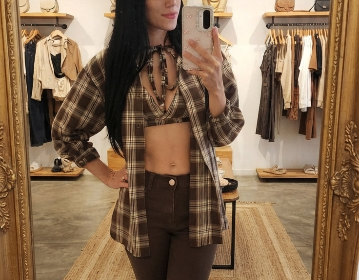 CAMICIA +TOP QUADRONI