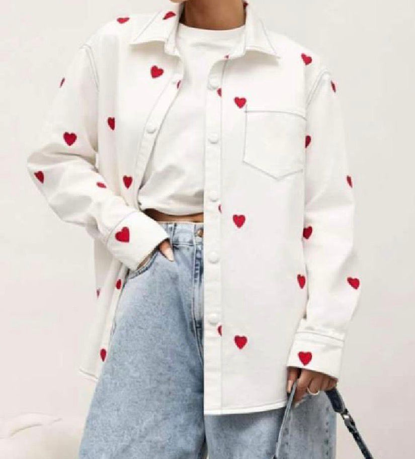 CAMICIA IN JEANS CUORICINI (2 colori)