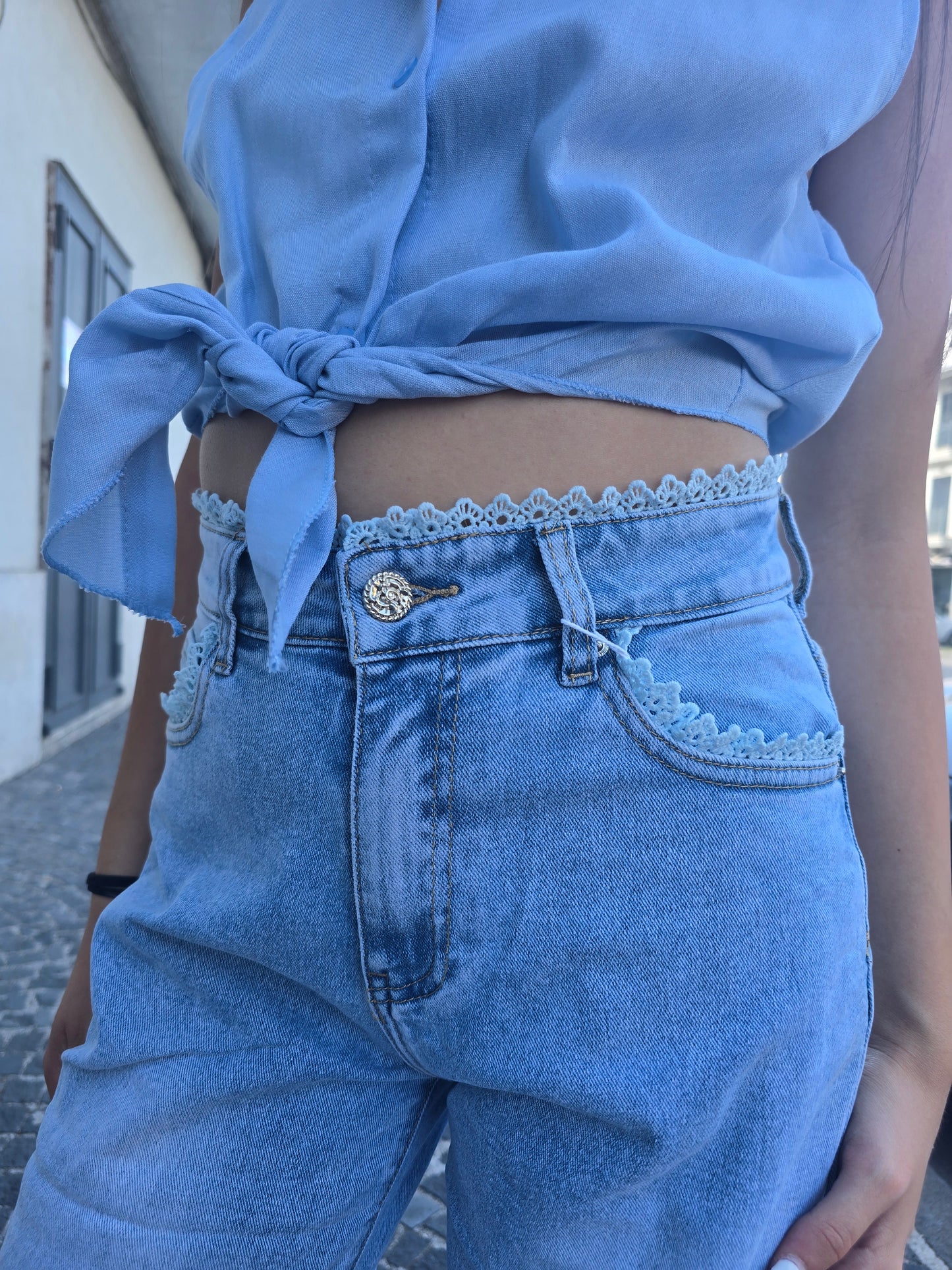 JEANS MERLETTO LAVAGGIO CHIARO